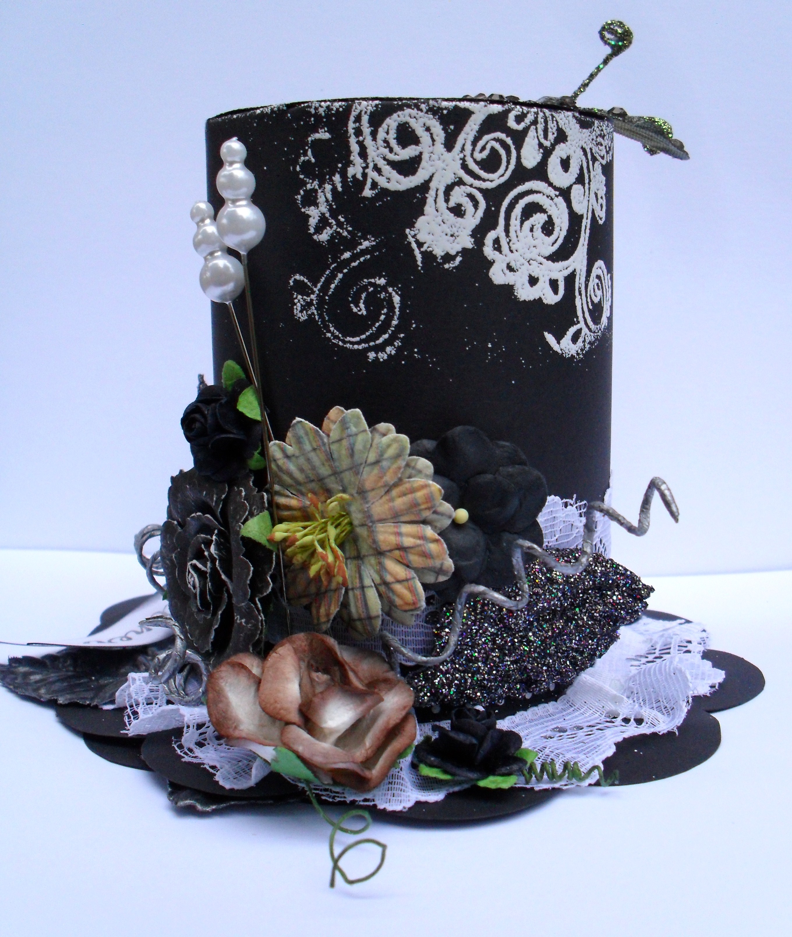 Hattkort med blommor och blad