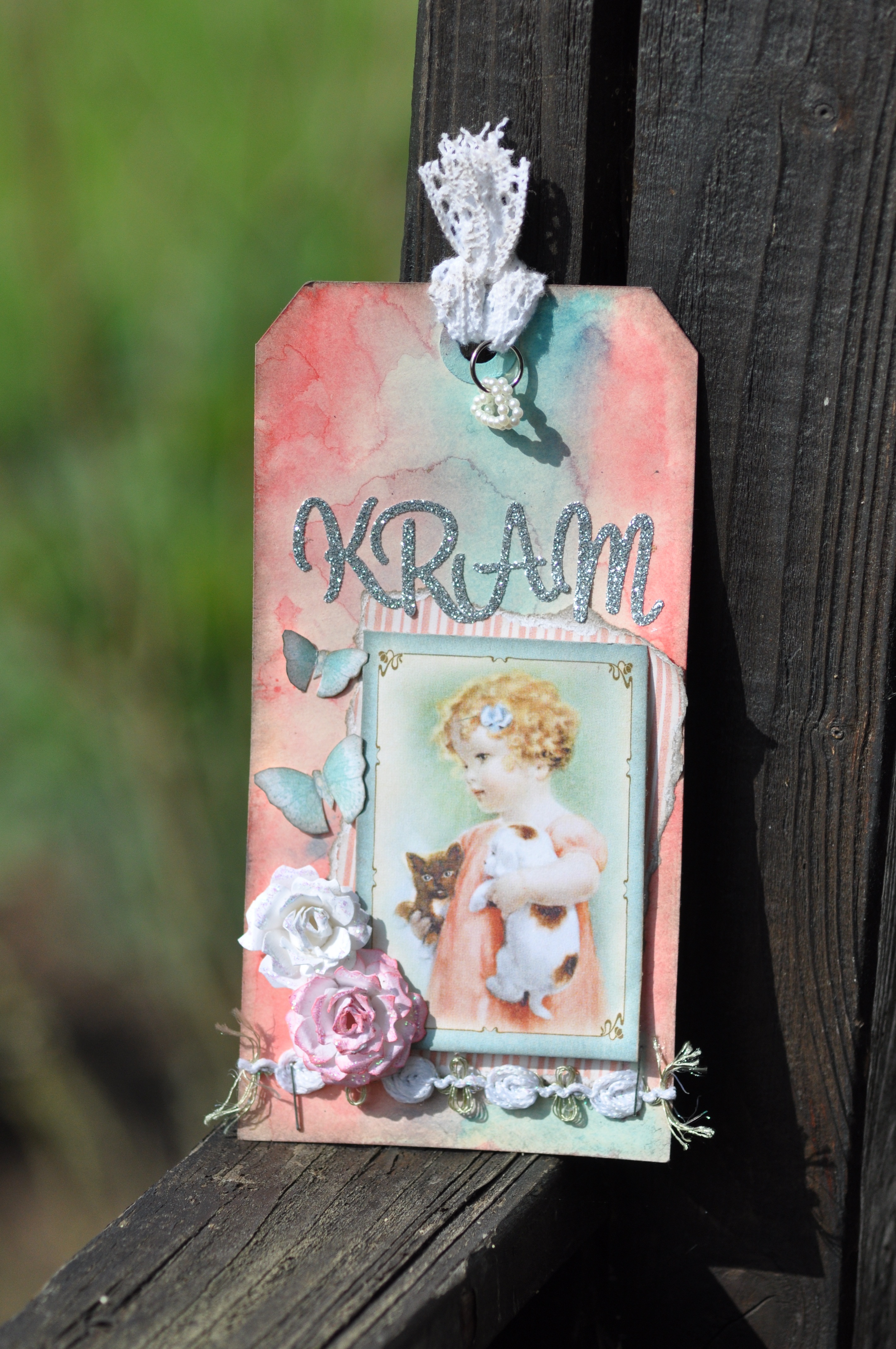 Kram Tag med Distress Stain