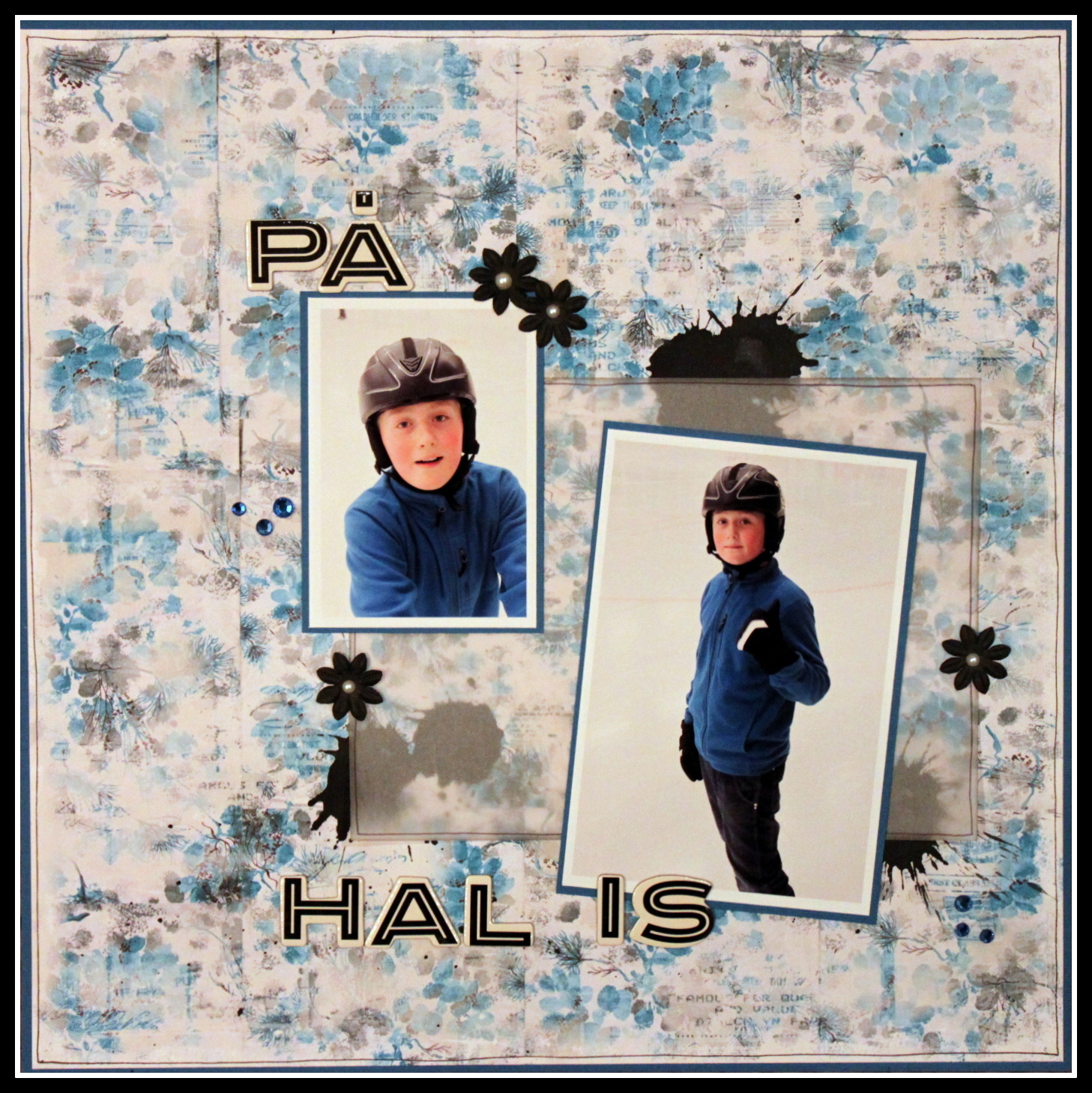 Scrapbooking sommarpapper med vinterfoton