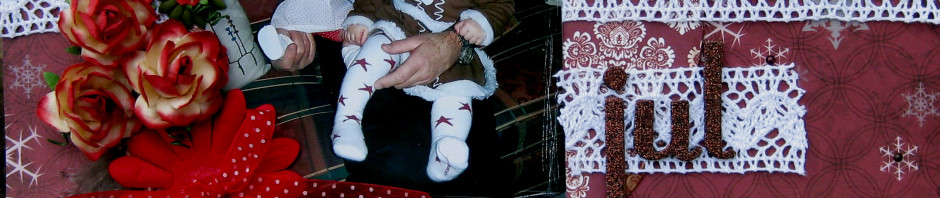 Jul layout med blommor scrapbooking