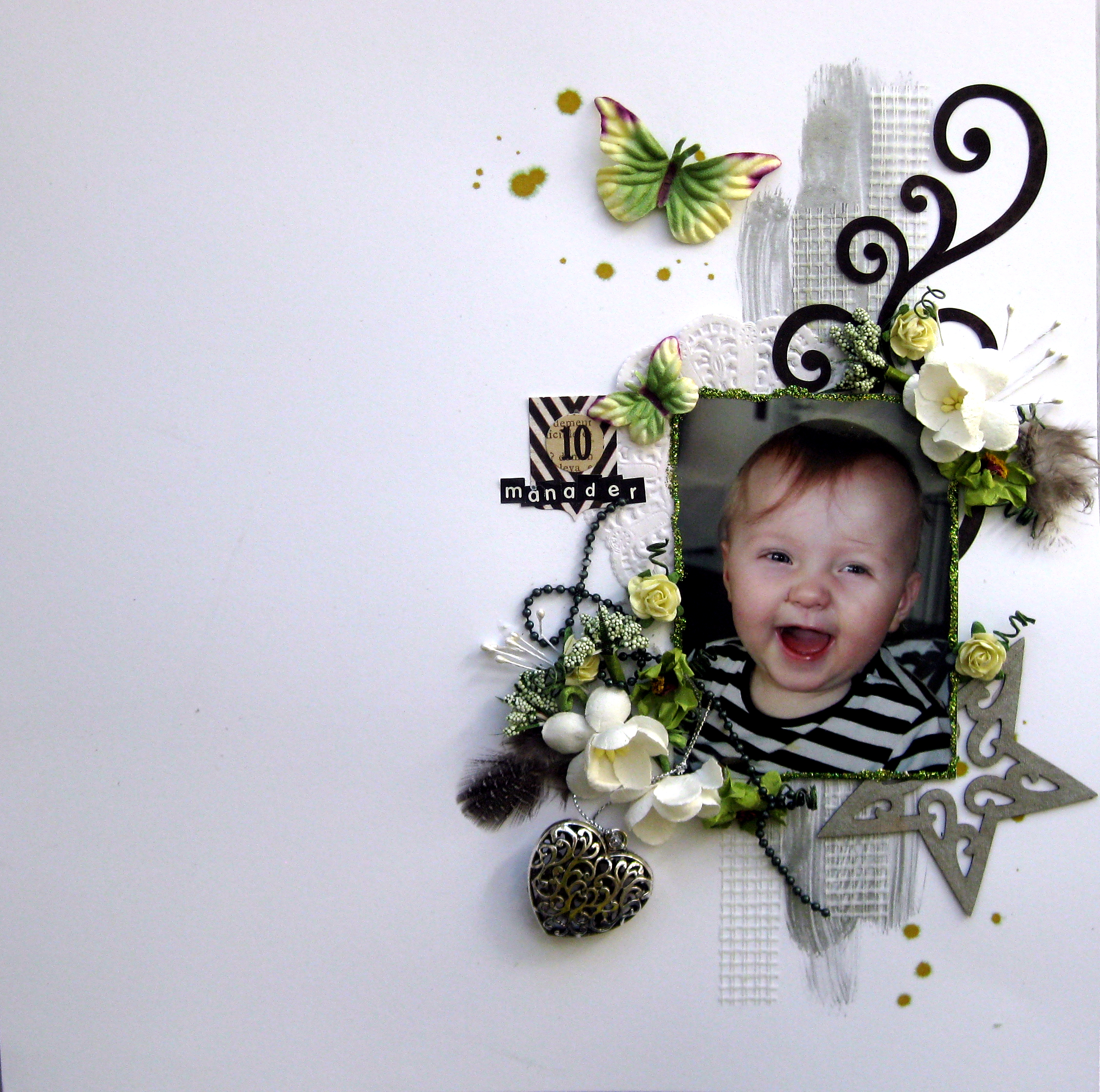 Layout i vår-ligt grönt och vitt