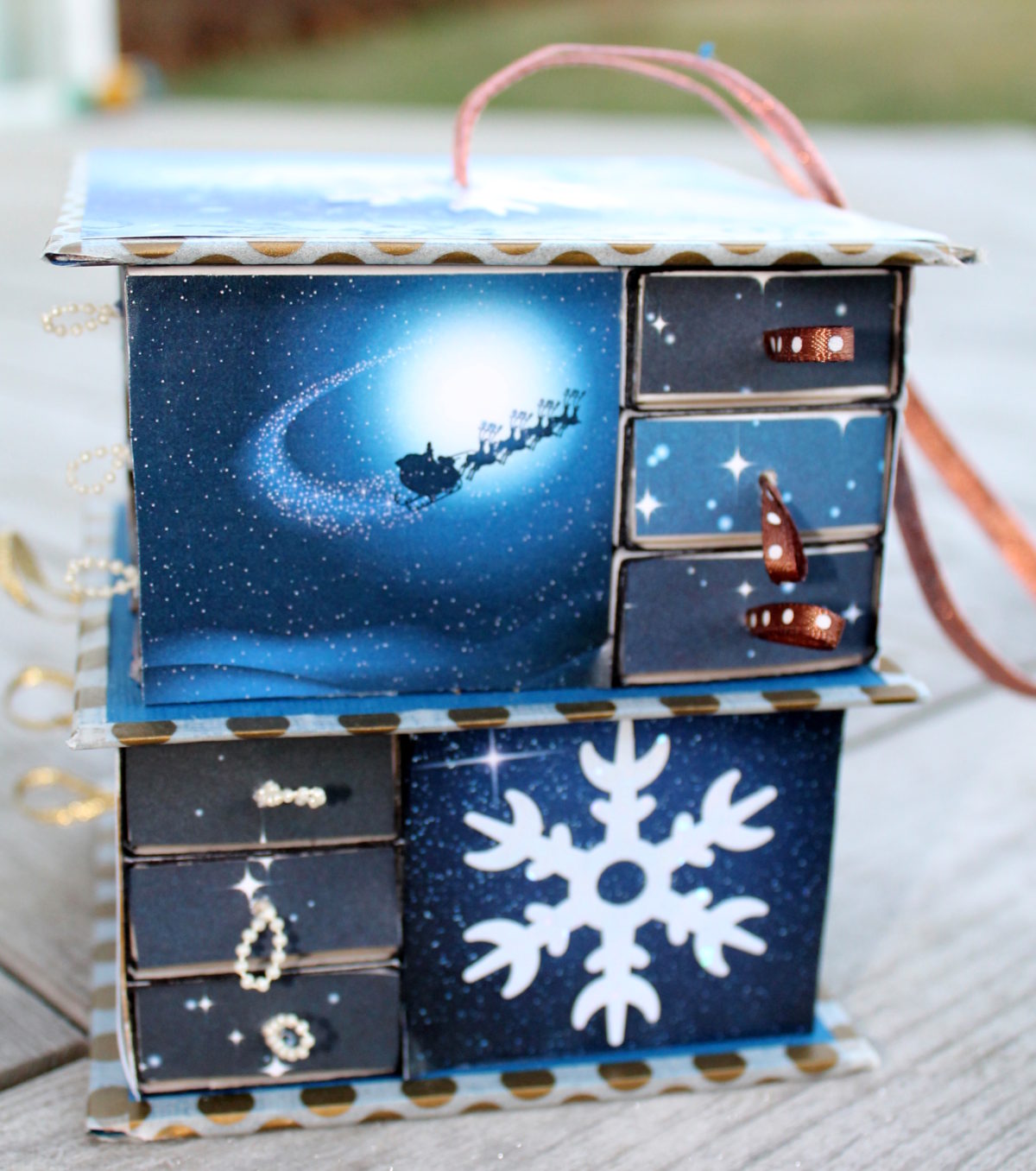 Adventskalender av tändsticksaskar