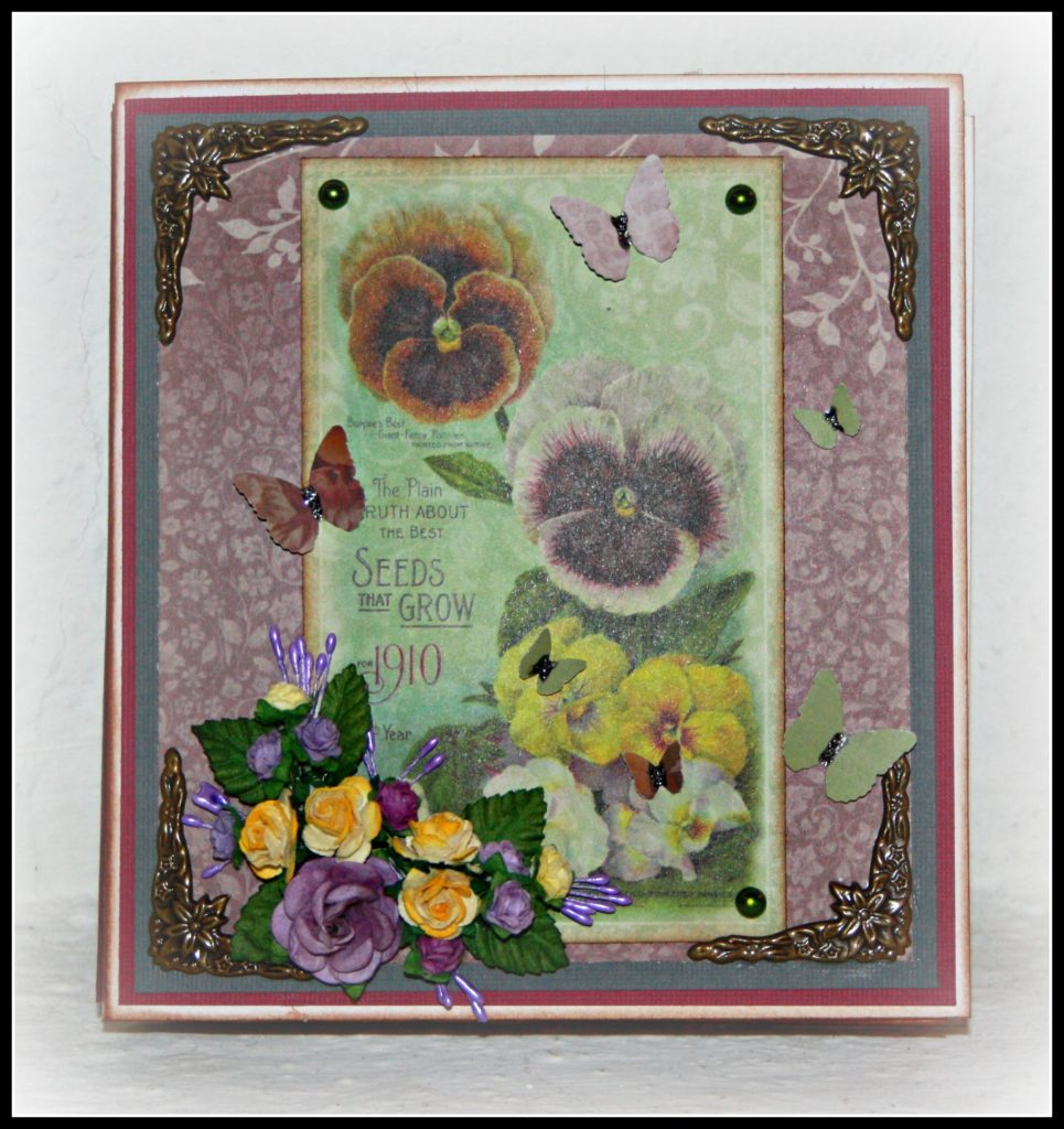 Ett litet bokkort i lila toner