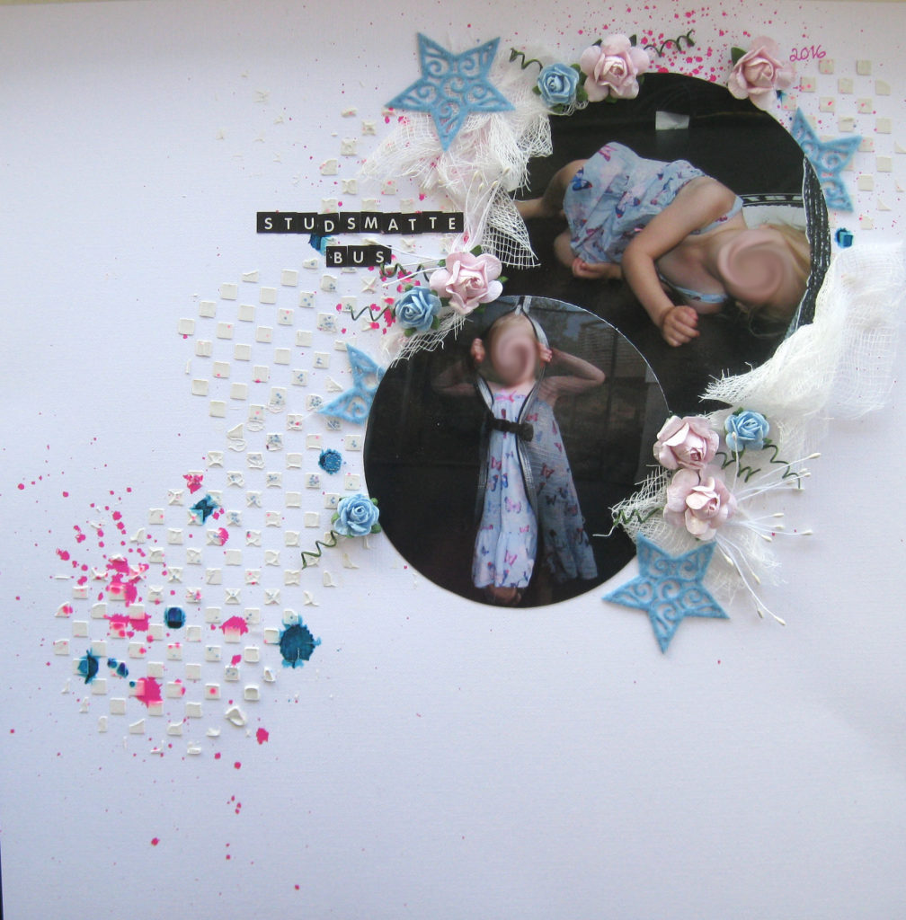 Layout med mist och modelling paste