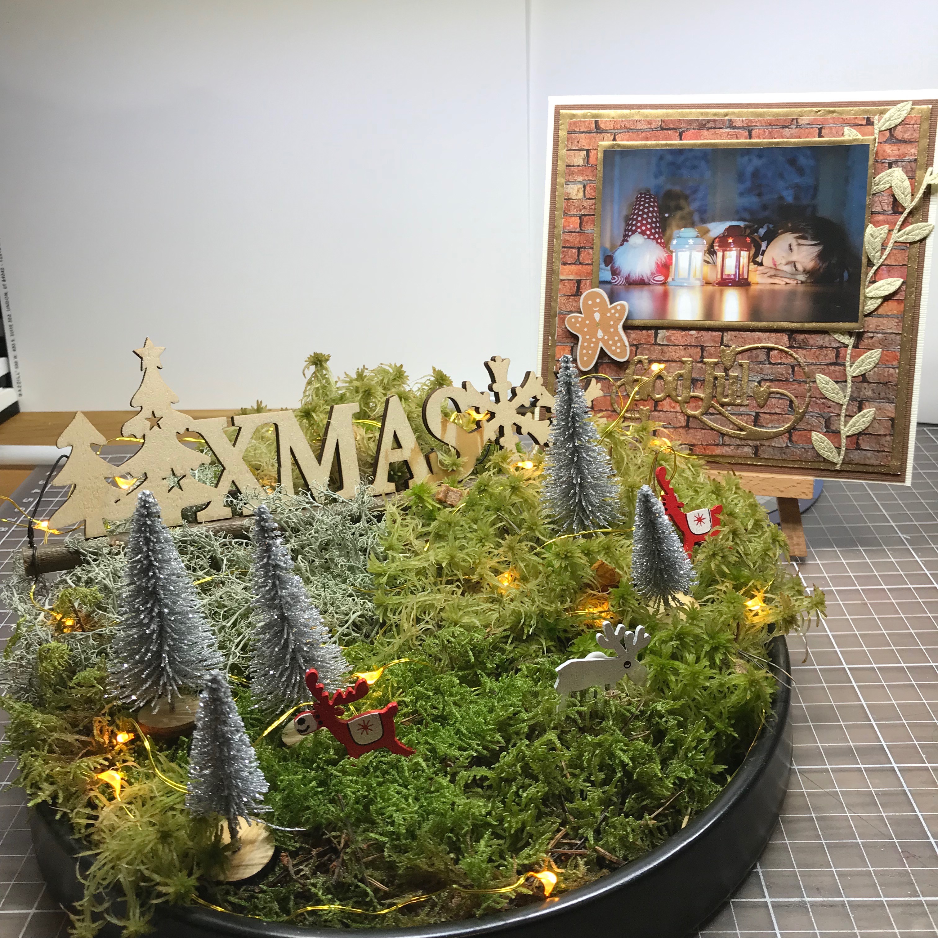 Julkort och bordsprydnad