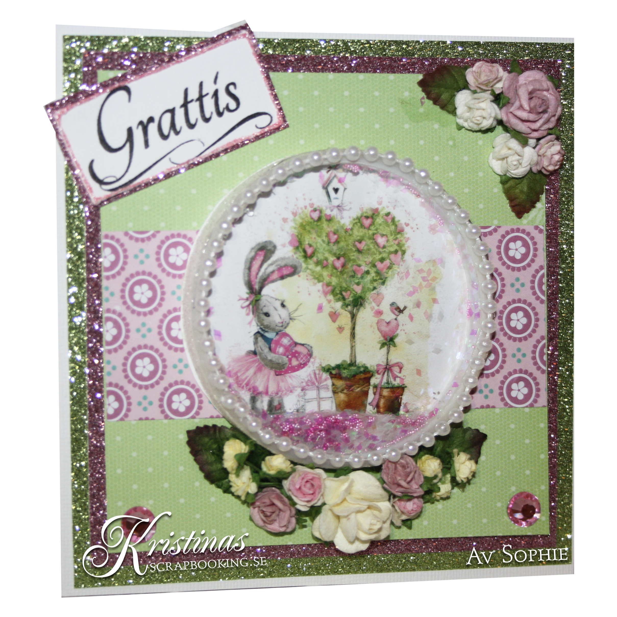 Shaker-kort med glitterpapper till födelsedagen