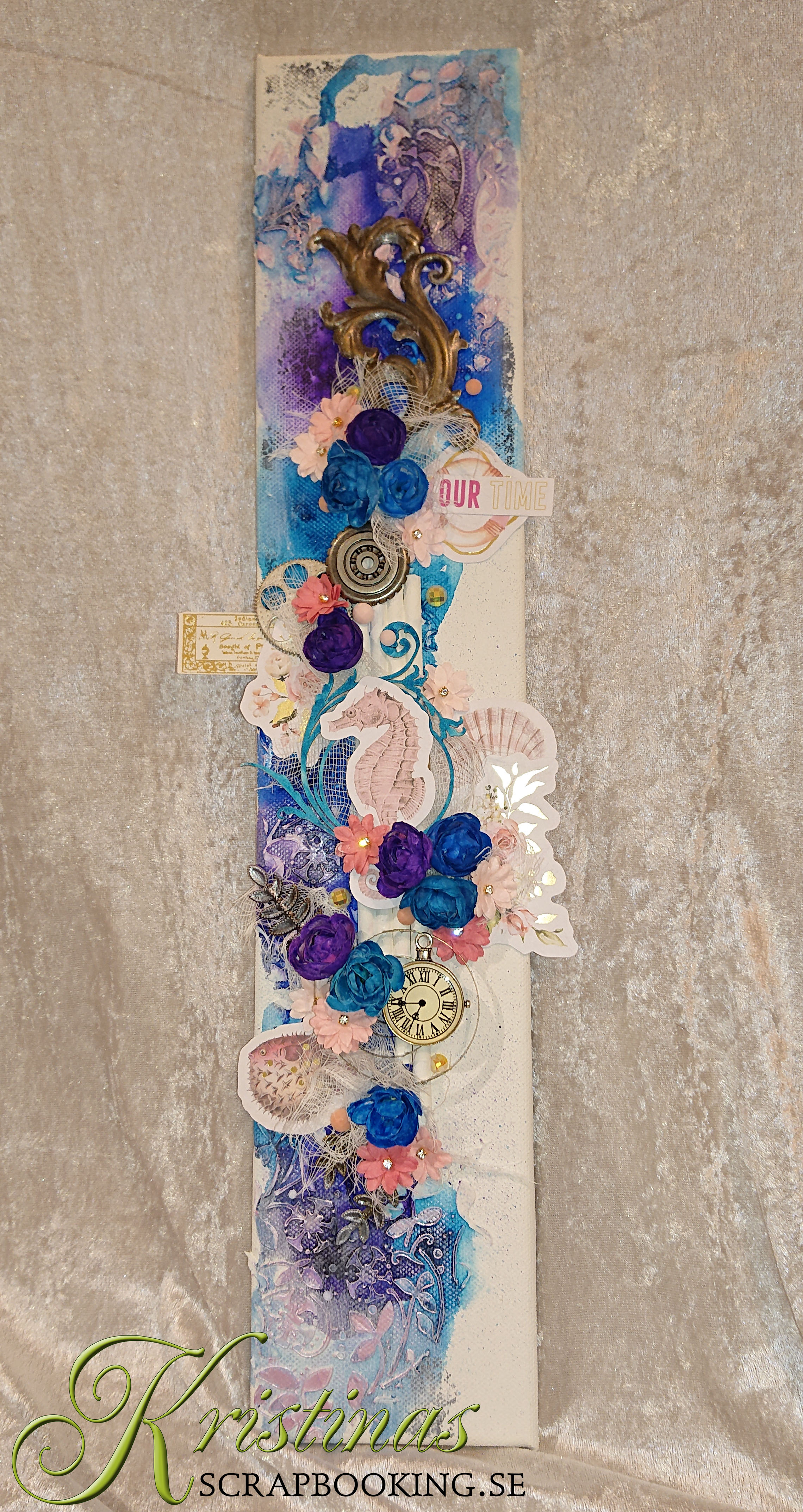 Mixed media tavla med liquid acrylic färger