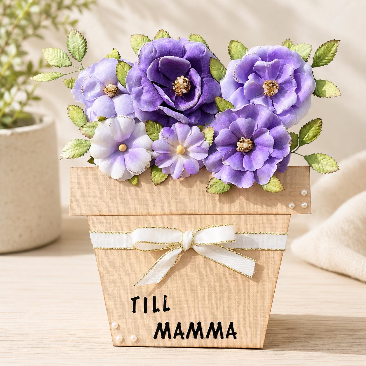 Ett blomstrande kort till lilla mamma